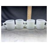 4 milk glass Grog mugs