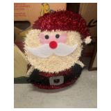 Vintage tinsel Christmas Santa decoration