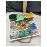 Assorted ceramic and pottery decor group 13pcs