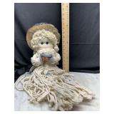 cottage core mop doll wall hanger