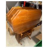 Oak TV tray set