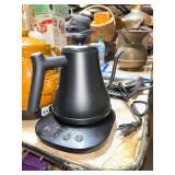 Black Electric Gooseneck Kettle with Heating Base