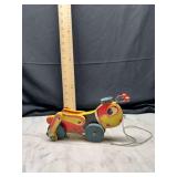 Wooden pull toy bug