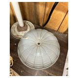 Gray Ribbed Glass Spider Web Design Light Shade