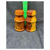 Wooden Mississippi salt and pepper shakers