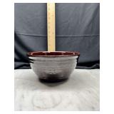 Marcrest stoneware oven proof bowl brown daisy dot