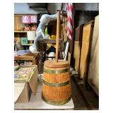 Wooden Butter Churn with Metal Bands and Dasher