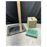 mirrored tray, tissue treat box and tissue box cover granny core