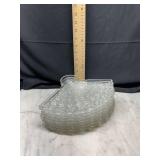 Set of 6 clear glass fan shaped salad plates