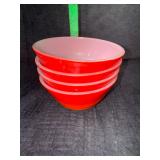 4 red fire king bowls
