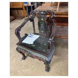 Asian style painted lacquer armchair