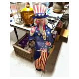 Uncle Sam Patriotic Glitter Yard Sign