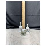 set of 3 floral porcelain bells bone china and lefton