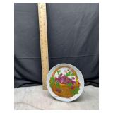 Porcelain decorative plate with blackberry basket motif