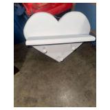 Painted country heart coat rack shelf