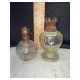 2 small oil lamps