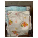 Box of vintage baby blankets