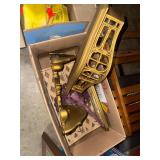Vintage wall shelves and sconces
