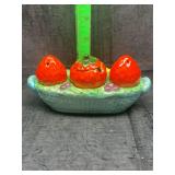 Occupied japan vintage strawberry condiment set