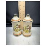 Pair of ceramic floral salt and pepper shakers