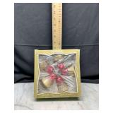 Linissa glass Christmas bell ornaments 5pc in box