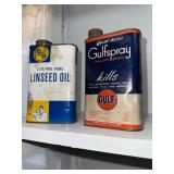Vintage Gulf and Linseed Oil Cans