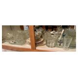 Large Lot of clear glass and dishes