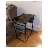 Dual top side table with storage pockets