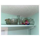 Glassware- candy jars, bottles and bowls