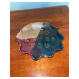 Ceramic god loves you decorative dish