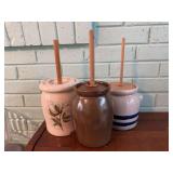 3 Small Decorative Churns