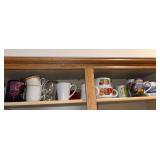Shelf of coffee mugs