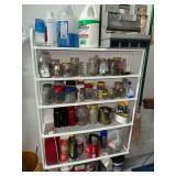 Shelf with hardware and shop related items