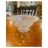 Moon and Stars Iridescent pedestal Compote Bowl