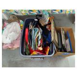 Boxes of bags, frames and basket of Easter eggs