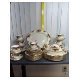 Royal Albert Old Country Roses bone china dinnerware set 9plc setting with extras