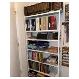 Shelf With Cookbooks, Music Books, Recipe and Health Books, VHS