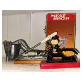 Nut crackers, meat mincer, juice press