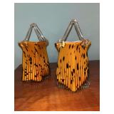 Pair of Murano style art glass purse vases