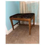 Upholstered wood vanity bench