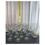 13 libbeys Winter Wonderland etched stemware and pitcher set 13pc