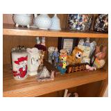 Shelf lot of assorted knick knacks and collectibles