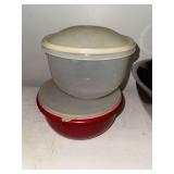 2 vintage Tupperware storage bowls with lids