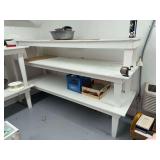 2 Painted wooden tables used as shelving- contents not included
