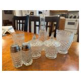 Wexford Shakers, sugar bowls, small pitcher, cordial, vase