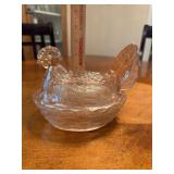 Vintage Pink Hen on Nest