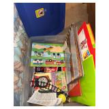 Assorted children books and toys box lot