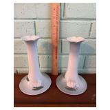 Copenhagen porcelain B&G Denmark Water Lily Candle Sticks