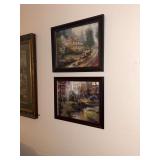 Thomas Kinkade framed prints set of 2