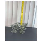 set of 4 clear glass footed dessert bowls